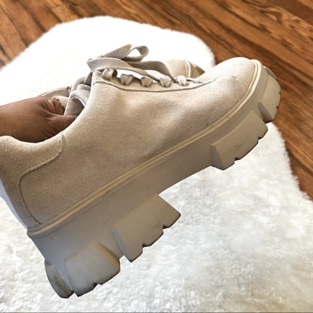 Steve Madden Michigan Chunky Platform Suede Leather Sneakers Sz 10 - Picture 2 of 11